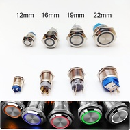 12mm 16mm Electronics Chrome Pin Foot Led Light Metal Push Button Momentary Switch Waterproof 12v 22