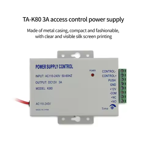 110-240VAC to 12VDC 3A Access Control Power Supply Controller Switch For Door Access Control System/