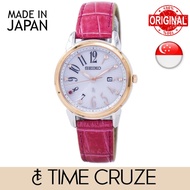 [Time Cruze] Seiko SUT306J Lukia Limited Edition Solar Japan Made Leather Strap White Dial Women Watch  SUT306 SUT306J