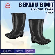 SEPATU BOOT KARET JEEP HITAM KERJA PROYEK ANTI BANJIR HUJAN AIR BAHAN PVC TERLARIS