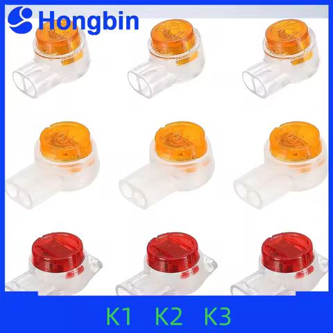 100PCS K1 K2 K3 Connector Wire Splice Connector RJ45 RJ11 Wiring Ethernet Telephone Cable Cord UY2 N