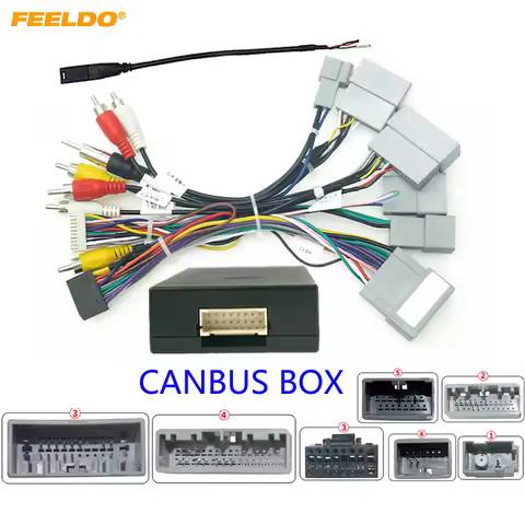 FEELDO Car 16pin Audio Wiring Harness With Canbus Box For Honda Civic CRV Breeze Aftermarket Stereo 