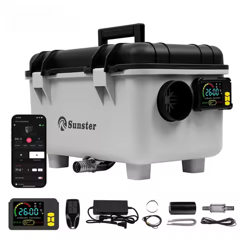 8KW Toolbox 12V/24V/110-240V Diesel Air Heater LCD & APP Bluetooth w/ Altitude Mode Parking Heater F
