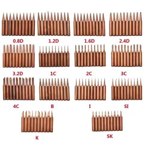 10pcs/lot 900M-T-K Diamagnetic copper soldering iron tip Lead-free Solder tip 933.376.907.913.951,89