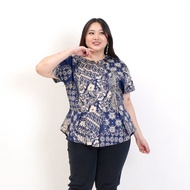 BAJU ATASAN BLOUSE BATIK WANITA JUMBO BIG SIZE XXL KERJA KASUAL HAMIL