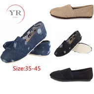 Toms Thomas Shoes Denim Shoes Pure Color Flat kasut Casual Couple loafer Toms Shoes Slip on Shoes