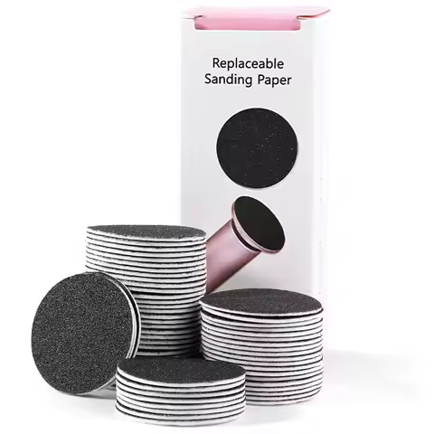 43mm 60pcs Replaceable Sandpaper for Electric Foot File 80/120 Grit Fine Sandpaper Refill Discs for 
