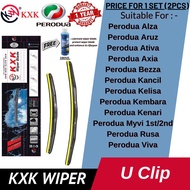 KXK Premium Silicone Car Wiper 1Pair(2Pcs) All Perodua Model (Myvi, Axia, Bezza, Alza, Ativa, Aruz, 
