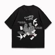 EVERYTHING U ARE Men's 24S Combed Cotton Reflective T-Shirt Unisex StreetwearWanita