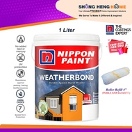 1L Nippon Paint Weatherbond (WB) - Exterior Walls Color Option - AnyColors PM Code + Freegift