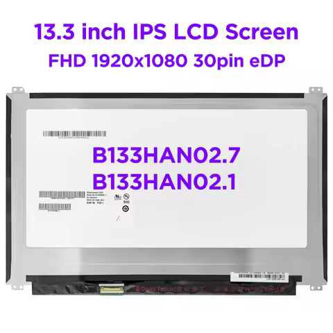 13.3" Display Panel B133HAN02.7 B133HAN02.1 For ASUS UX305 UX360CA UX360C 99% sRGB IPS 1920*1080 Lap