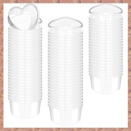 (ZAER) 100 Pcs 2.4 Oz ValentineS Day Heart Shaped Containers Plastic Box with Lids Reusable Small Po
