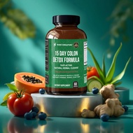 Nano Singapore Detox [Ultimate 15 Days Colon Detox Enzyme] with Acai Berry Inulin - Max Detox 60 Cap