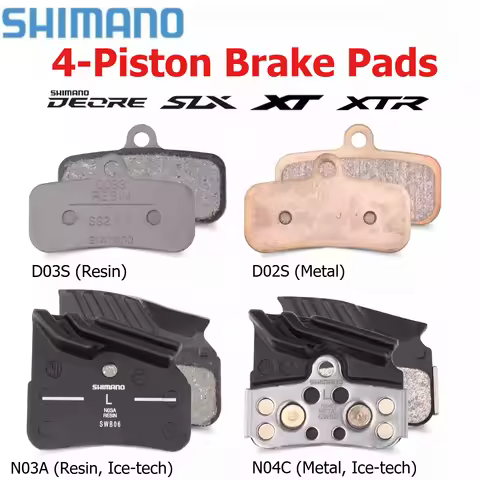 SHIMANO D03S D02S N04C N03A Brake Pad Metal /Resin 4-Piston Brake Pads for 4-Piston Hydraulic Disc B