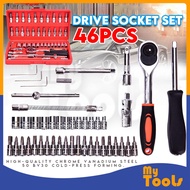 [READY STOCK] 46 pcs Wrench Spanner Socket Set Ratchet Set Repair Tool box set