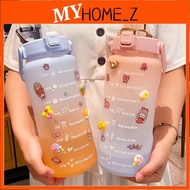 Botol Air Minuman 2 Liter Dengan Straw Water Bottle Drinking