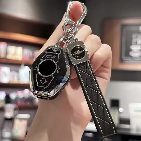 Car Key Fob Case Cover with PU Leather Keychain for BMW 3 5 7 Series M3 M5 M6 X3 X5 Z3 Z4 Z8 E Serie