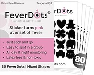 80 Fever Alert Stickers in 16 Shapes (11mm). Easy-to-See Temperature Monitoring for All-Day and Nigh
