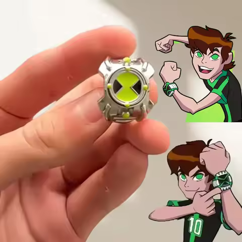 Anime Ben 10 Omnitrix Cosplay Ring Unisex Punk Goth Trendy Cartoon Personality Finger Rings Jewelry 