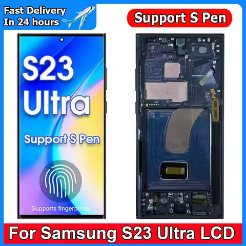 AMOLED S23 Ultra Screen Assembly for Samsung Galaxy S23 Ultra S918B S918B/DS Lcd Display Digital Tou