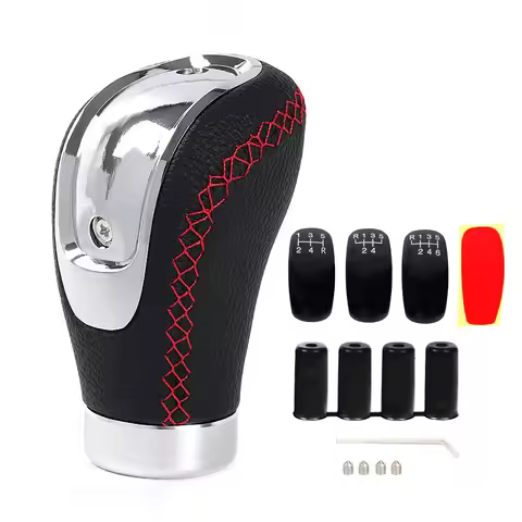 5 6 Speed Car Leather Gear Shift Knob Auto Manual Transmission Shifter Head Stick Handle Lever Headb