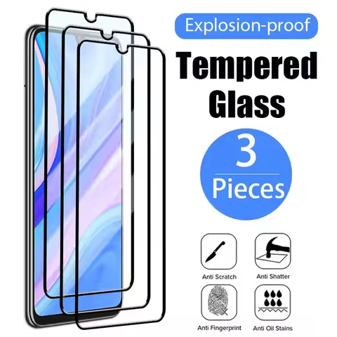 3PCS Full Cover Protective Glass for Huawei P40 30 20 Lite Y8p Y7p Screen Protector on Huawei P50 P 