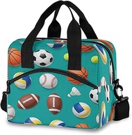 Sports Balls Soccer Balls Cooler Tote Bag Portable Cooler Bag 11.4×7.1× 9.5 for School, Office or Pi