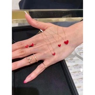 Japan Japan AHKAH Little Red Heart Necklace Female Love Clavicle Chain Peach Heart Pendant Valentine