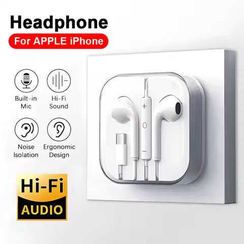 Type-C 3D Wired Earphones For APPLE iPhone 17 16 15 Pro Max Plus 17 Air Headphones USB C For Office/