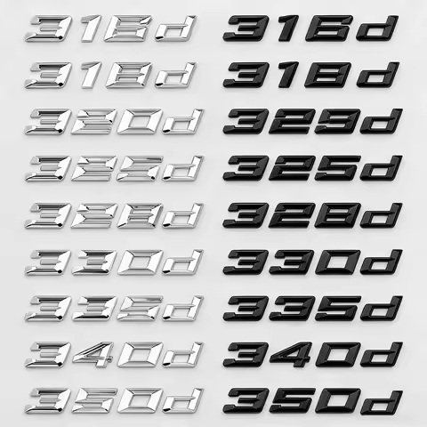 ABS Car Rear Trunk Letters Logo Badge Emblem Sticker For BMW 3 series 316d 318d 320d 323d 325d 328d 