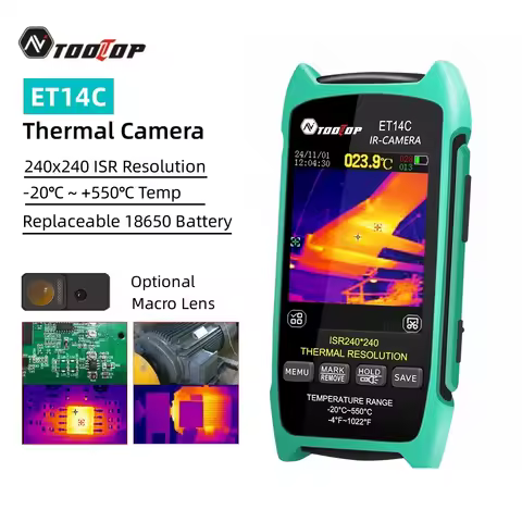 TOOLTOP ET14C Portable Thermal Imager -20~550℃ PCB Electrical Thermal Imaging Camera Temperature Ala