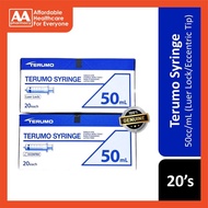 Terumo Syringe 50cc/mL 20's (Luer Lock/Eccentric Luer Slip) Syringe 50ml
