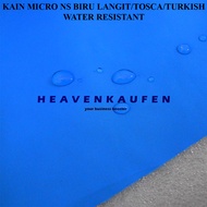 Kain Parasut Micro Mikro NS Warna Biru Langit / Biru Turkish Water Resistant Harga Per Meter