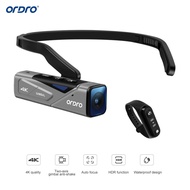 Ordro EP7 Kepala Boleh Dipakai 4K 60fps Kamera Video Pandangan Orang Pertama Tangan-Percuma Camcorder App Kawalan Autofokus Dibina-Dalam 2-Paksi Gimbal Anti-Goncang dengan Kawalan Jauh