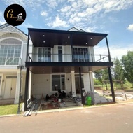 Kanopi mezzanine Dak Balkon Besi+Plafon PVC