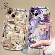 Samsung A54 A04E A51 A52 A34 A32 A23 A13 A12 A02S A03S A04 A50 A50S A30S M12 M04 M40S Cream Purple Butterfly Silicone Phone Case