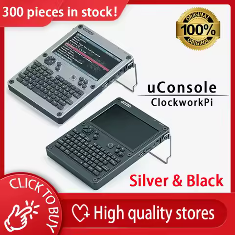 In stock ClockworkPi uConsole Kit Silver & Black 5-Inch HD 720P Open source game consol