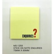 MS-1259 ENQUIRIES STICKY NOTE