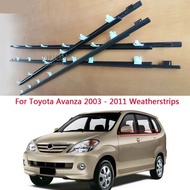 (สีดำ) สำหรับToyota Avanza 2003 - 2011 Weatherstripขอบยางติดหน้าต่างรถแม่พิมพ์หน้าต่างTrimซีลประตูด้านนอกMouldingประตูแก้วMoldingสำหรับAvanza