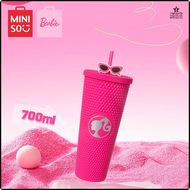 [ihunk] MINISO Barbie Durian Cup Plastic Straw Insulated Water Bottle Bling Pink Tumbler Kawaii Y2K 