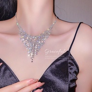Fashion Exaggerated Necklace Spring Diamond Fluid Necklace Feel Necklace Women WJG