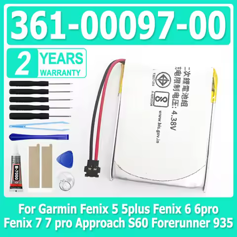 New Watch Battery For Garmin Fenix 5 5plus Fenix 6 6pro Fenix 7 7 pro Approach S60 Forerunner 935 36
