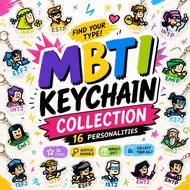 🔑MBTI Character Keychain | Cute Acrylic | MBTI Style Accessory MBTI角色鑰匙圈｜可愛壓克力吊飾 Keychain Watak MBTI