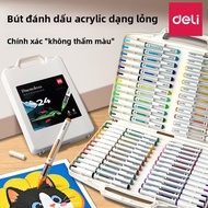 DELI | Bút Dấu Acrylic Không Trong Suốt & Có Thể Lớp 24 Màu