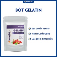Bột gelatin bloom E440 OVOVITA nguyên liệu tạo đông làm dày và giúp ổn định thực phẩm - túi zip 1kg