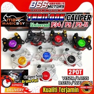 MAGIC BOY Caliper Pump P8 P8-II P34 Caliper Bracket 2 POT Front Brake Caliper CNC Y15 Y16 RS150 LC13