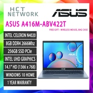 Asus A416M-ABV422T Asus Laptop (N4020, 8GB, 256GB, Intel, 14'HD, W10H)