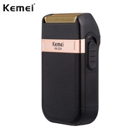 เครื่องโกนหนวด Kemei เครื่องโกนหนวดไฟฟ้า ที่โกนหนวด ระบบ 2 ใบมีด ล้างได้ กันน้ำได้ มีดโกนหนวด โกนเคร