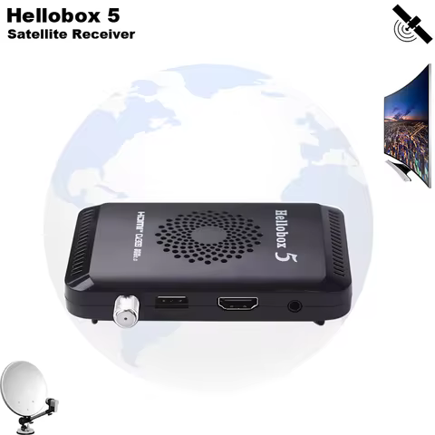 Hellobox5 Satellite TV Receiver HD Digital DVB S2 Support Ccam Newcam 3G Wifi Decoder