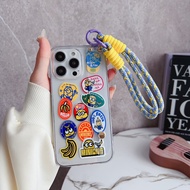 Cartoon Yellow Minions Phone Cover with Rope, Fashion Shockproof Full Protective Phone Casing, Compa
